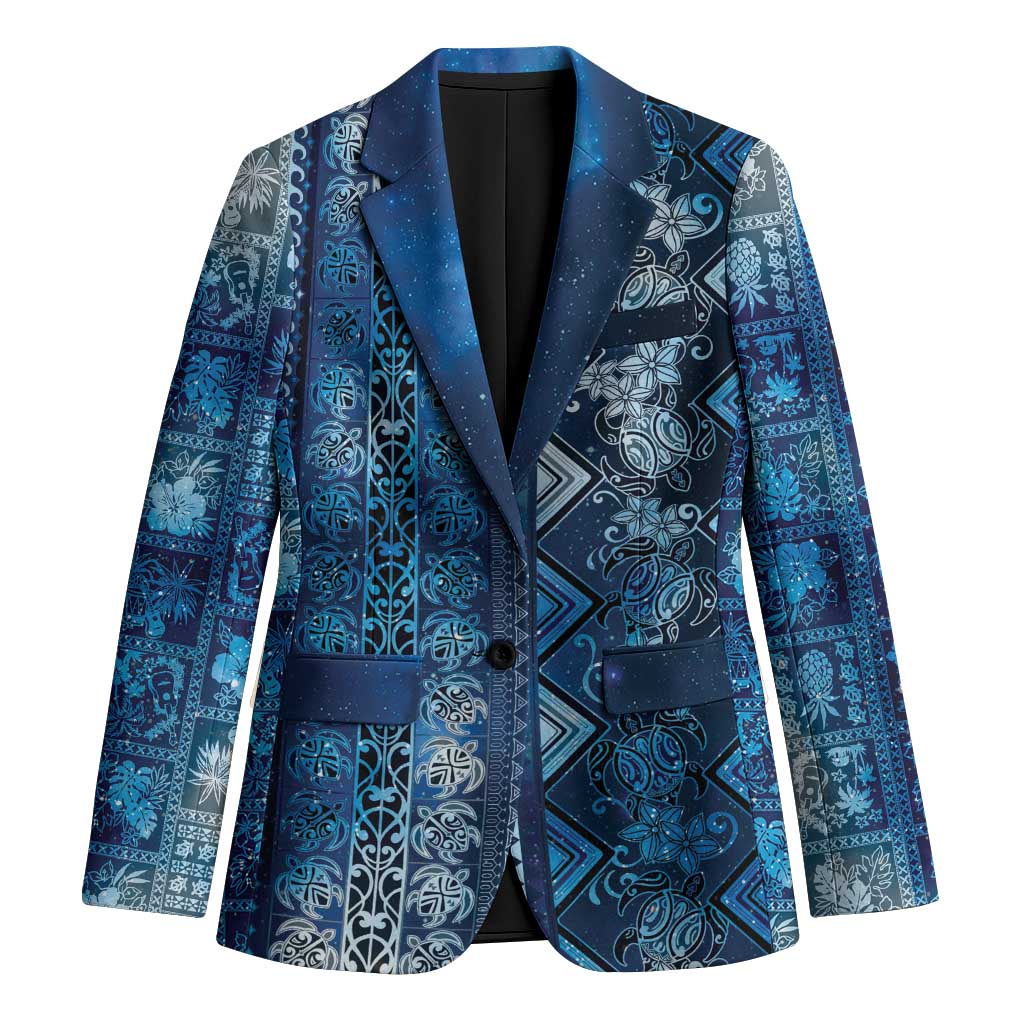 Hawaii Makahiki Turtle Blazer Galaxy Tapa Pattern - Polynesian Pride