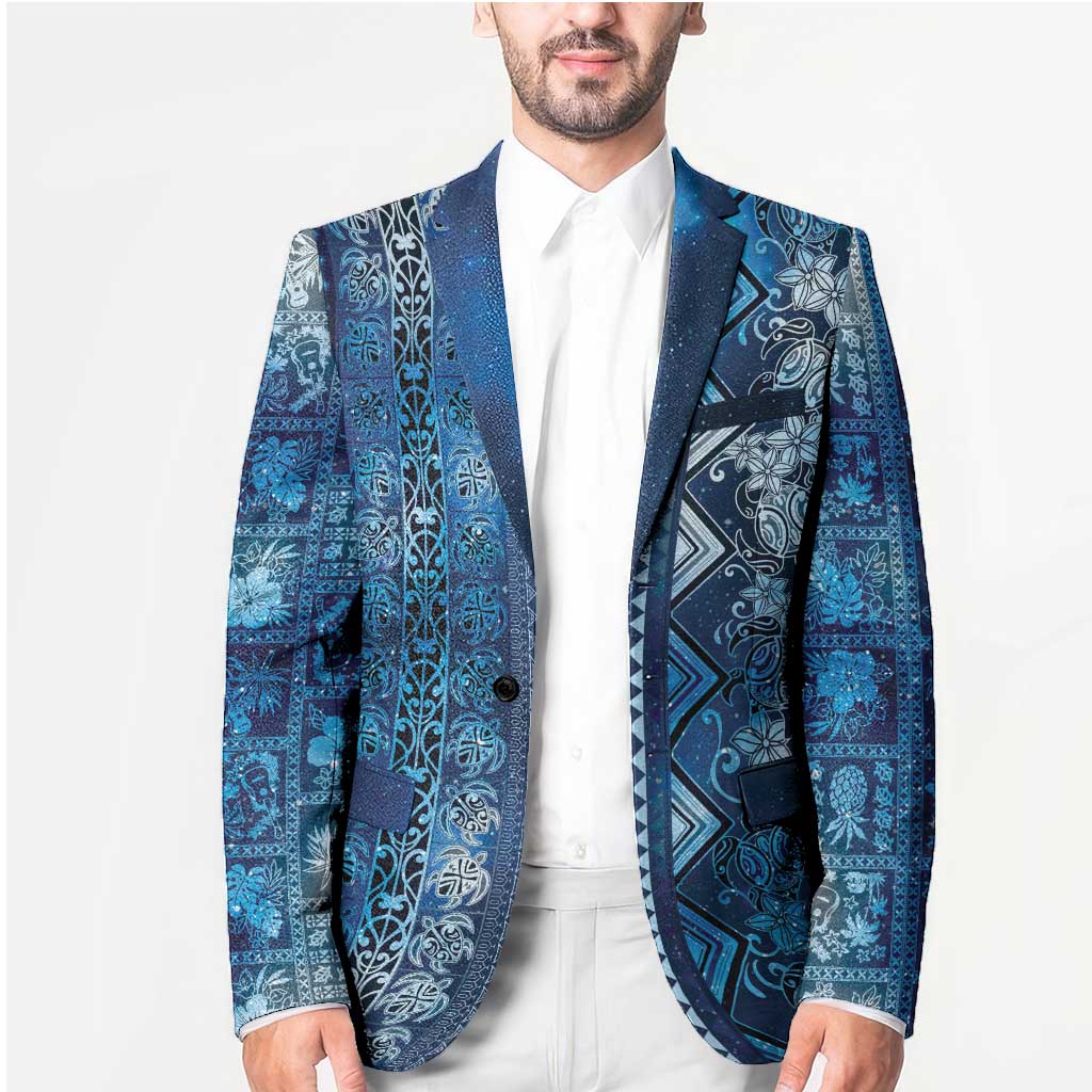 Hawaii Makahiki Turtle Blazer Galaxy Tapa Pattern - Polynesian Pride