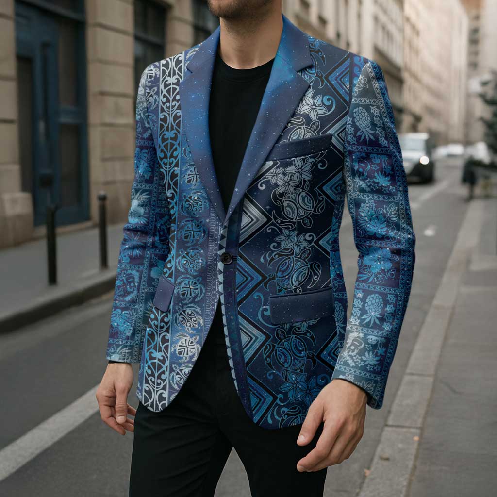 Hawaii Makahiki Turtle Blazer Galaxy Tapa Pattern - Polynesian Pride