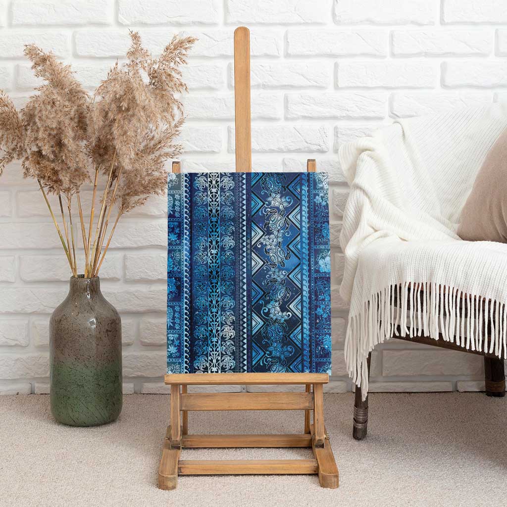 Hawaii Makahiki Turtle Canvas Wall Art Galaxy Tapa Pattern - Polynesian Pride