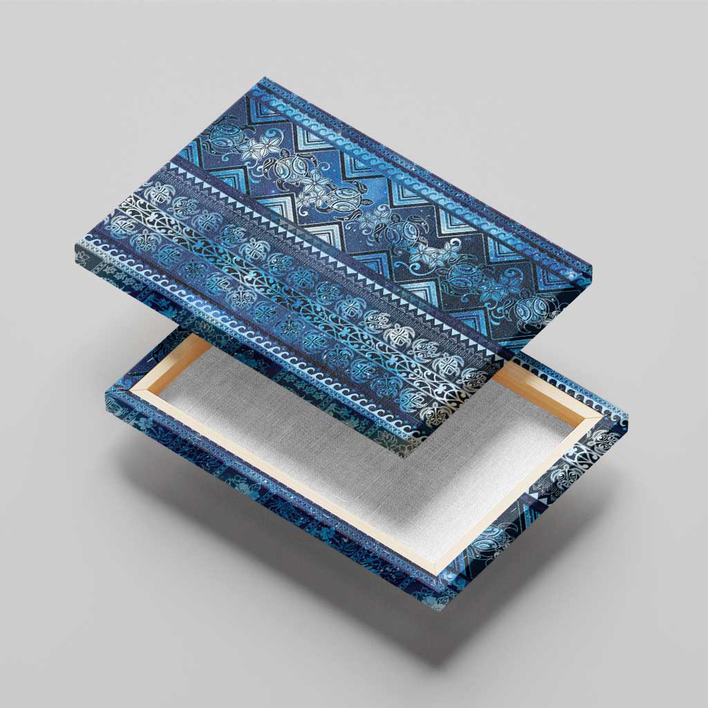 Hawaii Makahiki Turtle Canvas Wall Art Galaxy Tapa Pattern - Polynesian Pride