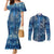 Hawaii Makahiki Turtle Couples Matching Mermaid Dress and Long Sleeve Button Shirt Galaxy Tapa Pattern - Polynesian Pride