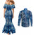 Hawaii Makahiki Turtle Couples Matching Mermaid Dress and Long Sleeve Button Shirt Galaxy Tapa Pattern - Polynesian Pride