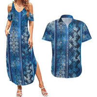 Hawaii Makahiki Turtle Couples Matching Summer Maxi Dress and Hawaiian Shirt Galaxy Tapa Pattern - Polynesian Pride