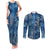 Hawaii Makahiki Turtle Couples Matching Tank Maxi Dress and Long Sleeve Button Shirt Galaxy Tapa Pattern - Polynesian Pride