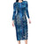 Hawaii Makahiki Turtle Family Matching Long Sleeve Bodycon Dress and Hawaiian Shirt Galaxy Tapa Pattern - Polynesian Pride