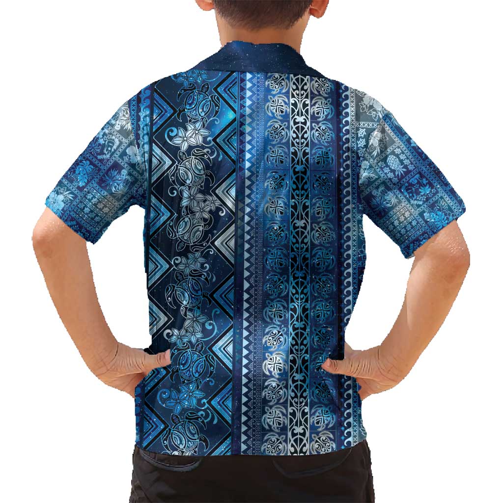 Hawaii Makahiki Turtle Family Matching Puletasi and Hawaiian Shirt Galaxy Tapa Pattern - Polynesian Pride