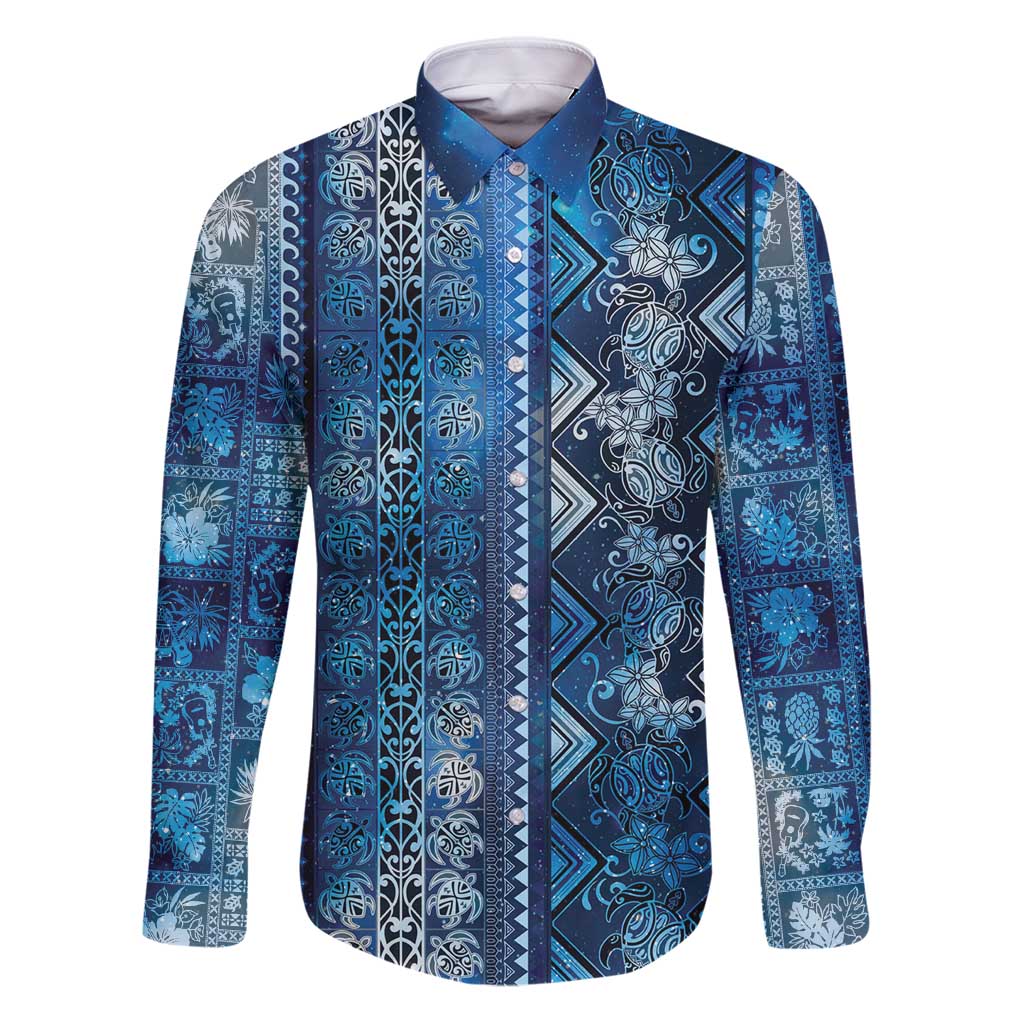 Hawaii Makahiki Turtle Family Matching Puletasi and Hawaiian Shirt Galaxy Tapa Pattern - Polynesian Pride