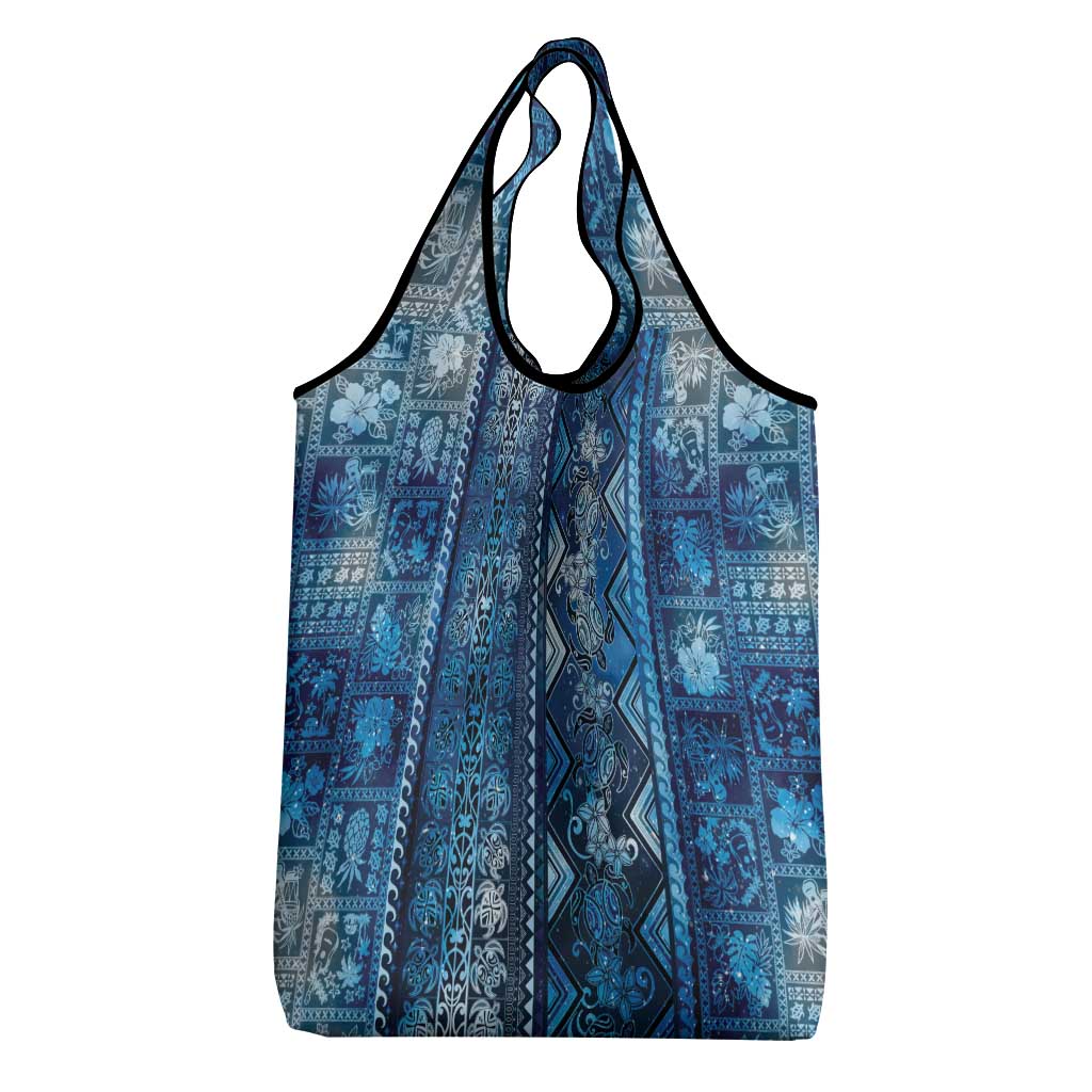 Hawaii Makahiki Turtle Grocery Bag Galaxy Tapa Pattern - Polynesian Pride