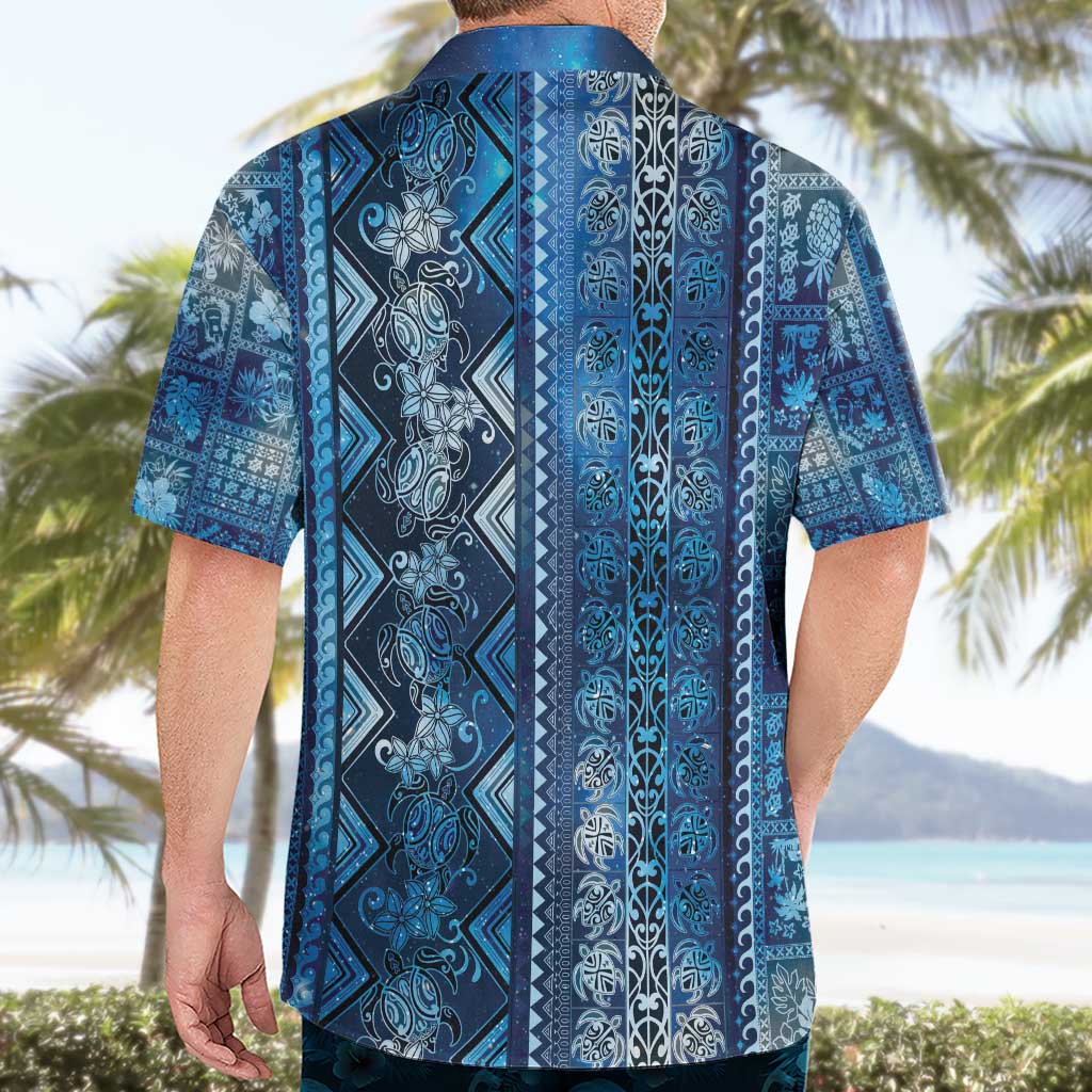 Hawaii Makahiki Turtle Hawaiian Shirt Galaxy Tapa Pattern - Polynesian Pride