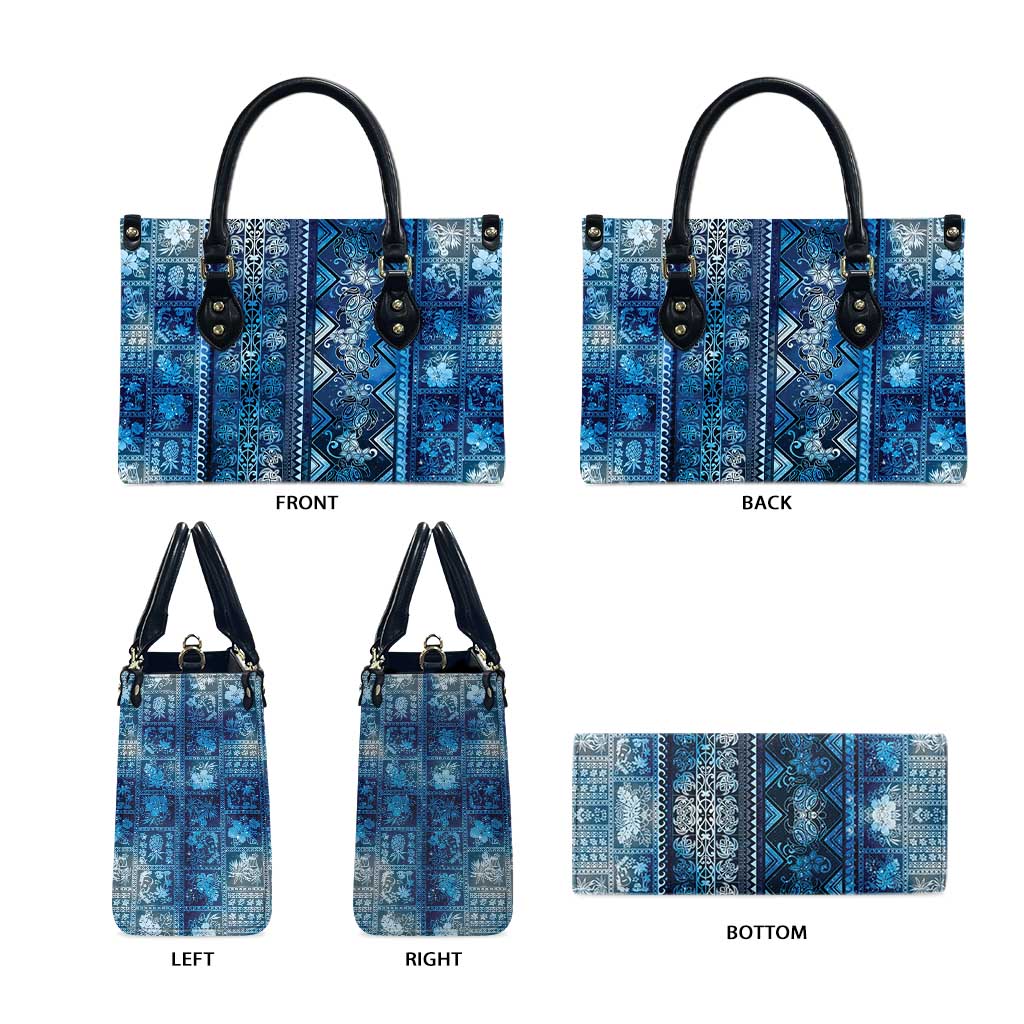 Hawaii Makahiki Turtle Leather Bag Galaxy Tapa Pattern - Polynesian Pride