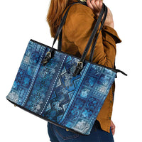 Hawaii Makahiki Turtle Leather Tote Bag Galaxy Tapa Pattern - Polynesian Pride