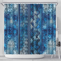 Hawaii Makahiki Turtle Shower Curtain Galaxy Tapa Pattern - Polynesian Pride