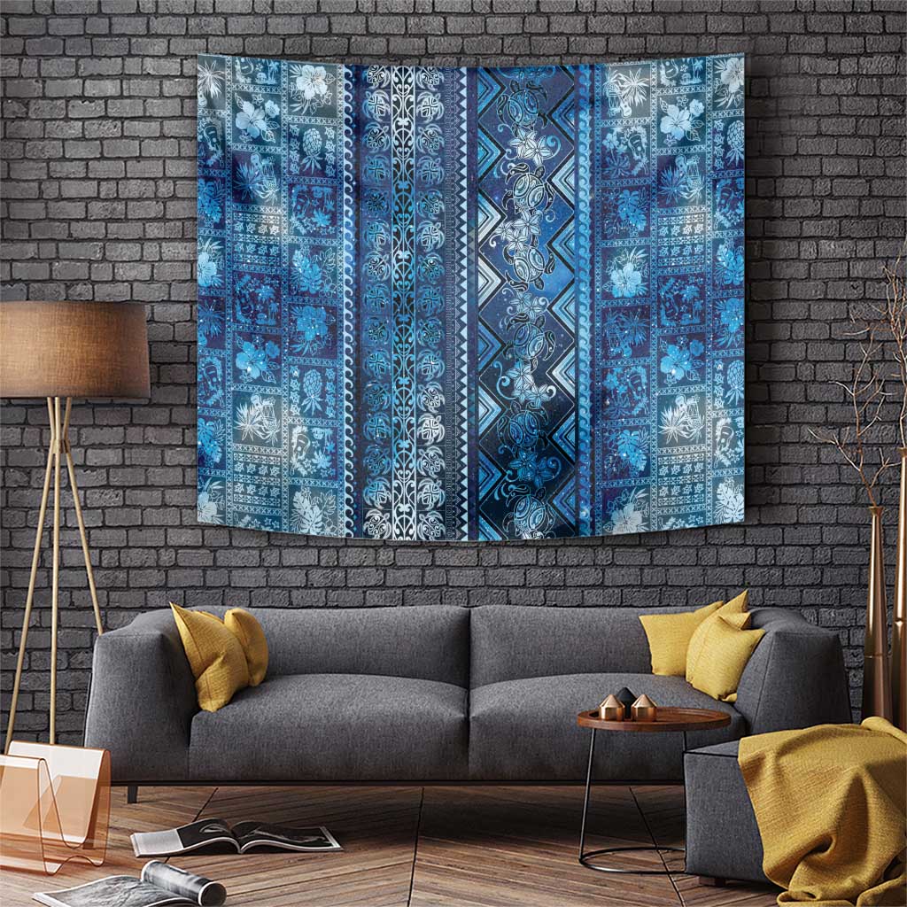 Hawaii Makahiki Turtle Tapestry Galaxy Tapa Pattern - Polynesian Pride