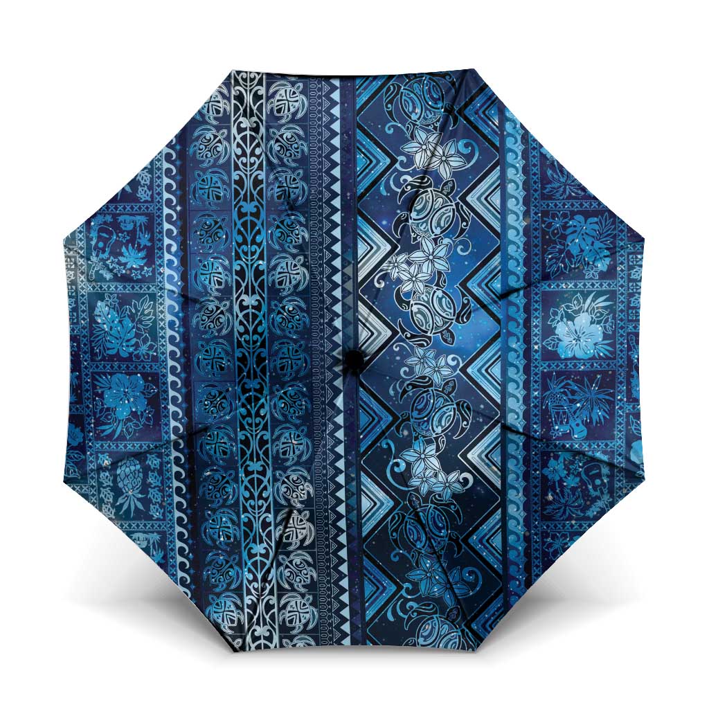 Hawaii Makahiki Turtle Umbrella Galaxy Tapa Pattern - Polynesian Pride