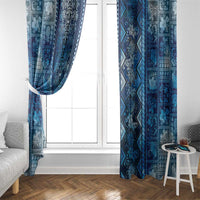 Hawaii Makahiki Turtle Window Curtain Galaxy Tapa Pattern - Polynesian Pride