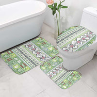Hawaii Makahiki Turtle Bathroom Set Green Tapa Pattern - Polynesian Pride