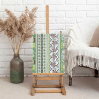 Hawaii Makahiki Turtle Canvas Wall Art Green Tapa Pattern - Polynesian Pride