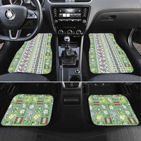 Hawaii Makahiki Turtle Car Mats Green Tapa Pattern - Polynesian Pride