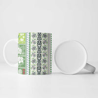 Hawaii Makahiki Turtle Ceramic Mug Green Tapa Pattern - Polynesian Pride