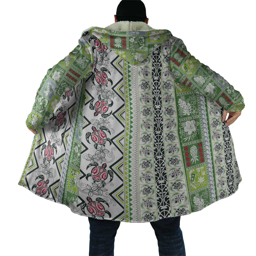Hawaii Makahiki Turtle Cloak Green Tapa Pattern - Polynesian Pride