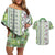 Hawaii Makahiki Turtle Couples Matching Off Shoulder Short Dress and Hawaiian Shirt Green Tapa Pattern - Polynesian Pride