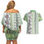 Hawaii Makahiki Turtle Couples Matching Off Shoulder Short Dress and Hawaiian Shirt Green Tapa Pattern - Polynesian Pride