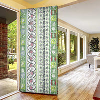 Hawaii Makahiki Turtle Door Cover Green Tapa Pattern - Polynesian Pride