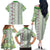 Hawaii Makahiki Turtle Family Matching Off The Shoulder Long Sleeve Dress and Hawaiian Shirt Green Tapa Pattern - Polynesian Pride