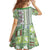 Hawaii Makahiki Turtle Family Matching Off Shoulder Short Dress and Hawaiian Shirt Green Tapa Pattern - Polynesian Pride