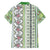 Hawaii Makahiki Turtle Family Matching Off Shoulder Short Dress and Hawaiian Shirt Green Tapa Pattern - Polynesian Pride