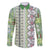 Hawaii Makahiki Turtle Family Matching Off Shoulder Short Dress and Hawaiian Shirt Green Tapa Pattern - Polynesian Pride