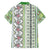 Hawaii Makahiki Turtle Family Matching Short Sleeve Bodycon Dress and Hawaiian Shirt Green Tapa Pattern - Polynesian Pride