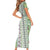 Hawaii Makahiki Turtle Family Matching Short Sleeve Bodycon Dress and Hawaiian Shirt Green Tapa Pattern - Polynesian Pride