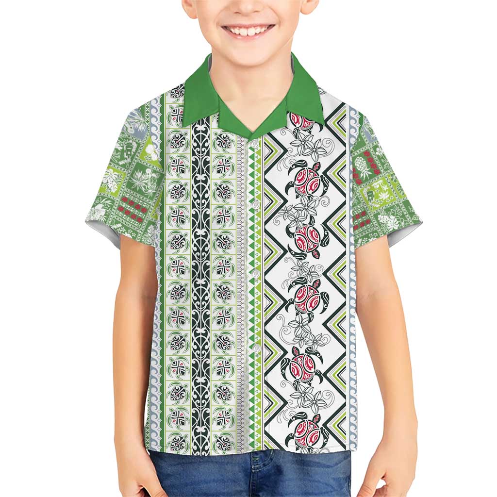 Hawaii Makahiki Turtle Hawaiian Shirt Green Tapa Pattern - Polynesian Pride
