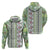 Hawaii Makahiki Turtle Hoodie Green Tapa Pattern - Polynesian Pride