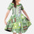 Hawaii Makahiki Turtle Kid Short Sleeve Dress Green Tapa Pattern - Polynesian Pride