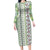 Hawaii Makahiki Turtle Long Sleeve Bodycon Dress Green Tapa Pattern - Polynesian Pride
