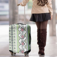 Hawaii Makahiki Turtle Luggage Cover Green Tapa Pattern - Polynesian Pride