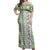 Hawaii Makahiki Turtle Off Shoulder Maxi Dress Green Tapa Pattern - Polynesian Pride