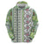 Hawaii Makahiki Turtle Zip Hoodie Green Tapa Pattern - Polynesian Pride
