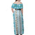 Hawaii Makahiki Turtle Family Matching Off Shoulder Maxi Dress and Hawaiian Shirt Blue Tapa Pattern - Polynesian Pride