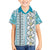 Hawaii Makahiki Turtle Family Matching Off Shoulder Short Dress and Hawaiian Shirt Blue Tapa Pattern - Polynesian Pride