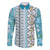 Hawaii Makahiki Turtle Family Matching Puletasi and Hawaiian Shirt Blue Tapa Pattern - Polynesian Pride