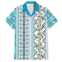 Hawaii Makahiki Turtle Family Matching Summer Maxi Dress and Hawaiian Shirt Blue Tapa Pattern - Polynesian Pride