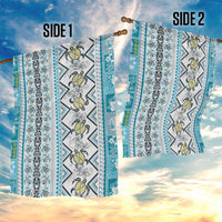 Hawaii Makahiki Turtle Garden Flag Blue Tapa Pattern - Polynesian Pride