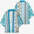 Hawaii Makahiki Turtle Kimono Blue Tapa Pattern - Polynesian Pride
