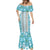 Hawaii Makahiki Turtle Mermaid Dress Blue Tapa Pattern - Polynesian Pride