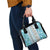 Hawaii Makahiki Turtle Shoulder Handbag Blue Tapa Pattern - Polynesian Pride