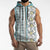 Hawaii Makahiki Turtle Sleeveless Zip Hoodie Blue Tapa Pattern - Polynesian Pride